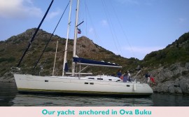 Our yacht  anchored in Ova Buku